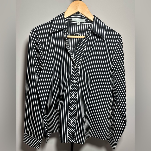 Foxcroft Wrinkle Free Fitted Button Up Long Sleeve Blouse - Picture 1 of 6